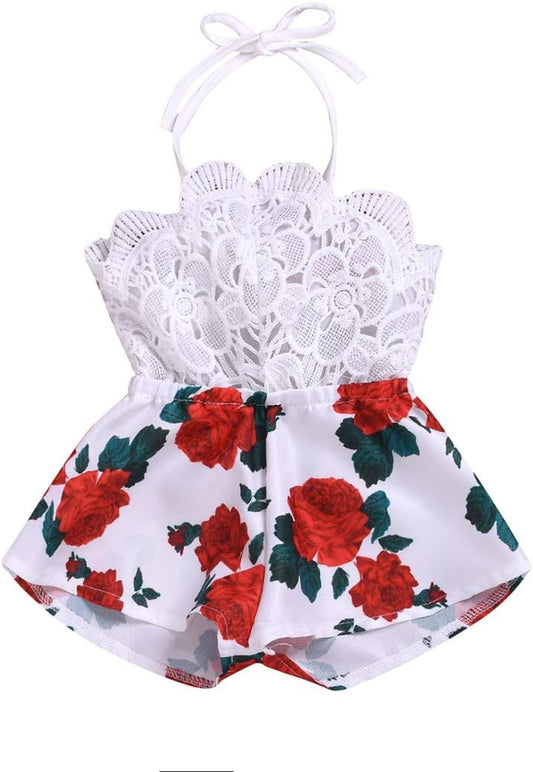 "Adorable Halter Romper Jumpsuit for Baby Girls - Perfect Sunsuit Outfit (Sizes 0-24M)"